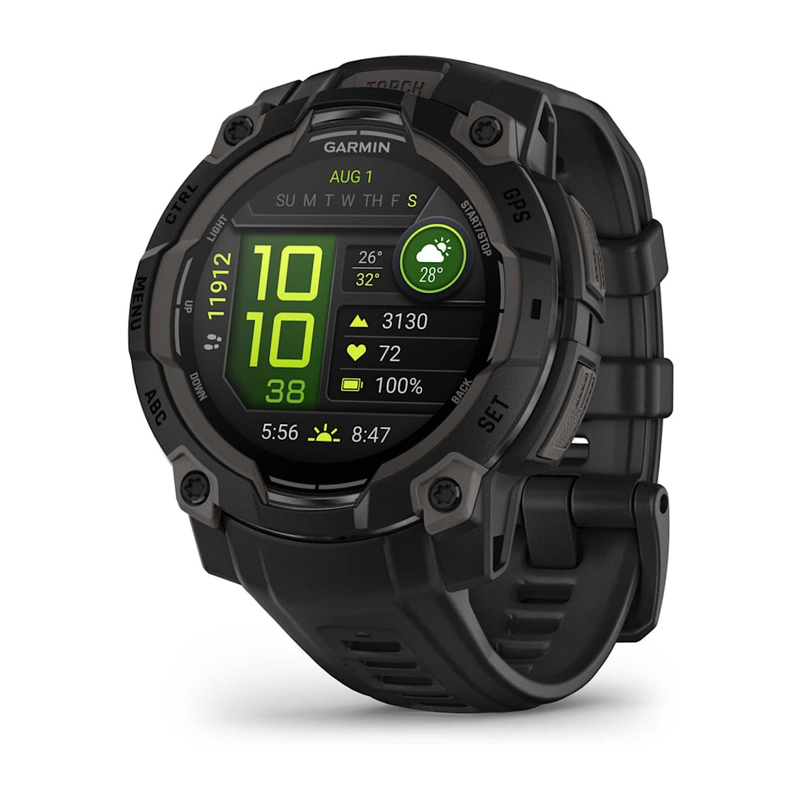 Garmin Instinct 3 - 45 mm AMOLED Black rugged outdoor GPS smartwatch at Houston Car Stereo