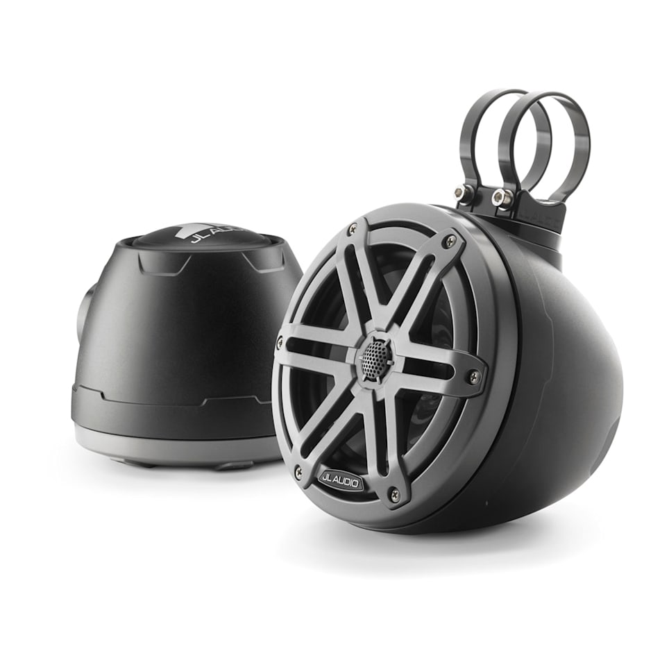 JL Audio M3-650VEX-Mb-S-Gm wake tower marine speakers for boats, wakeboard towers and open-water sound, waterproof marine audio upgrade available across the USA