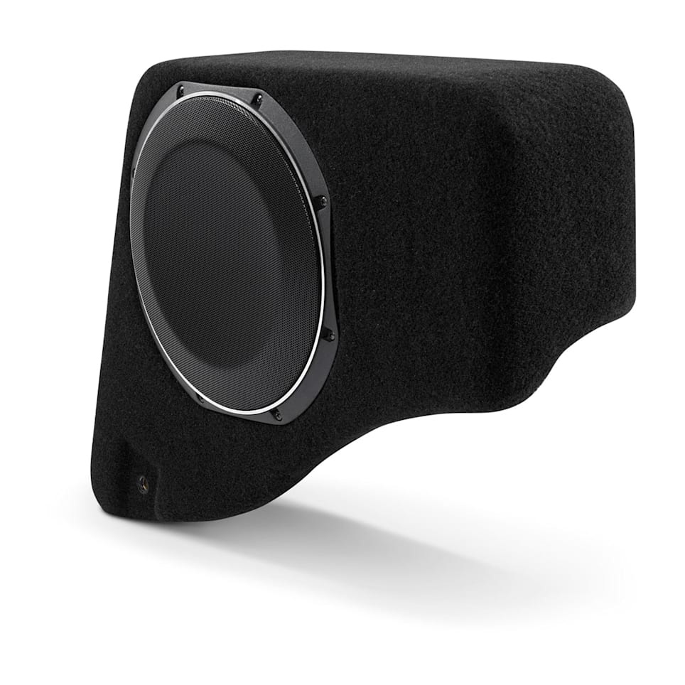 JL Audio Stealthbox custom-fit enclosed subwoofer for Jeep Wrangler Unlimited, Passenger Side 2 ohm at Houston Car Stereo
