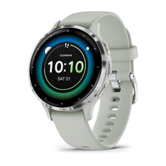 Garmin Venu 3S Silver Stainless Steel Bezel fitness smartwatch at Houston Car Stereo