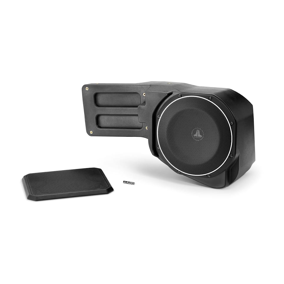 JL Audio Stealthbox custom-fit enclosed subwoofer for Ford Bronco at Houston Car Stereo
