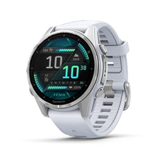 Garmin fēnix 8 - 43 mm AMOLED Silver premium multisport GPS smartwatch at Houston Car Stereo