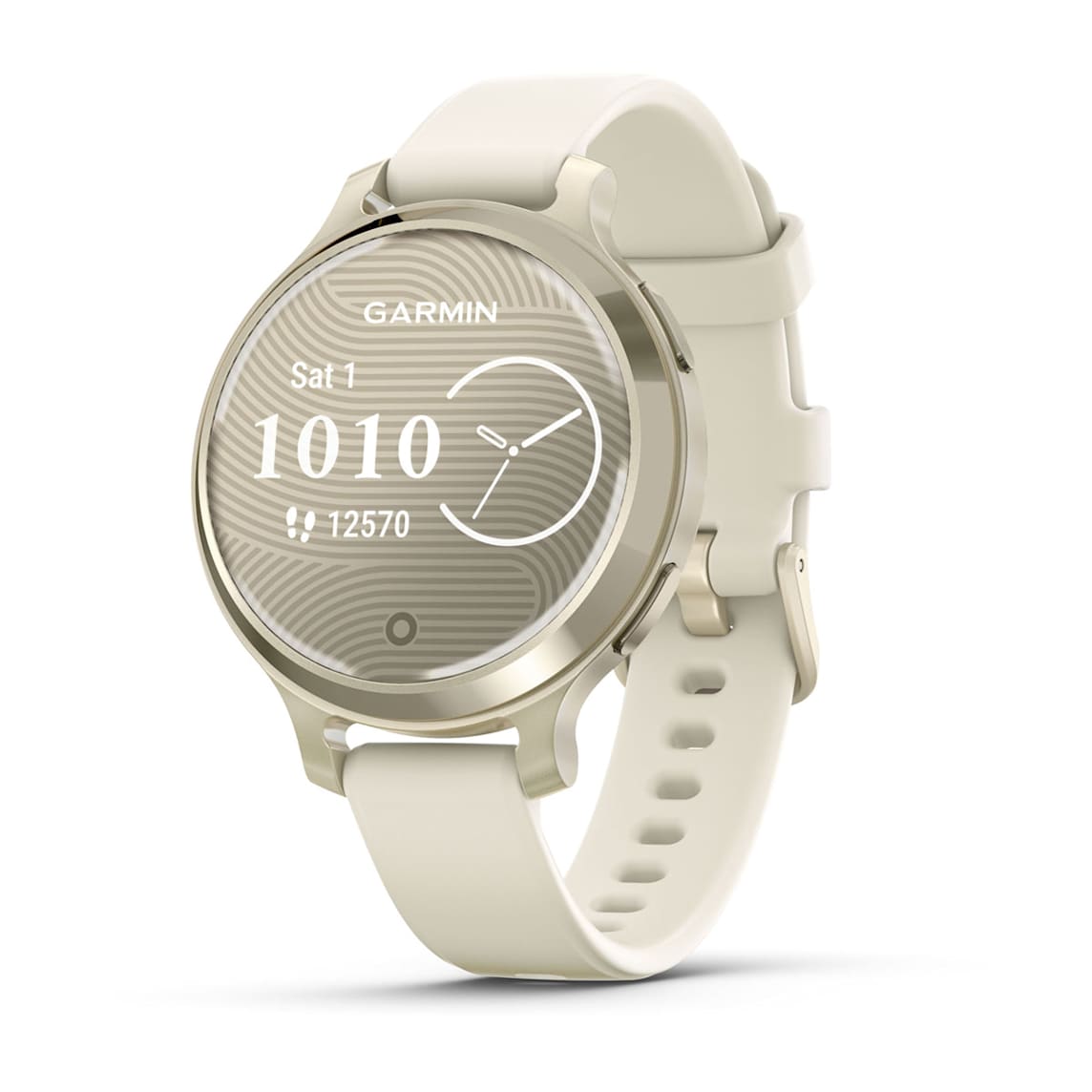 Garmin Lily 2 Active Lunar Gold women's fitness smartwatch at Houston Car Stereo