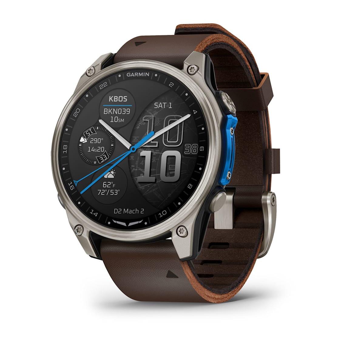 Garmin D2 Mach 2 - 47 mm Titanium aviation GPS smartwatch at Houston Car Stereo