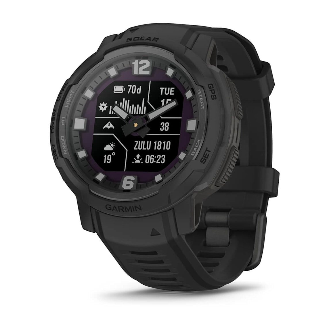 Garmin Instinct Crossover Solar - Tactical Edition Black rugged tactical GPS smartwatch at Houston Car Stereo