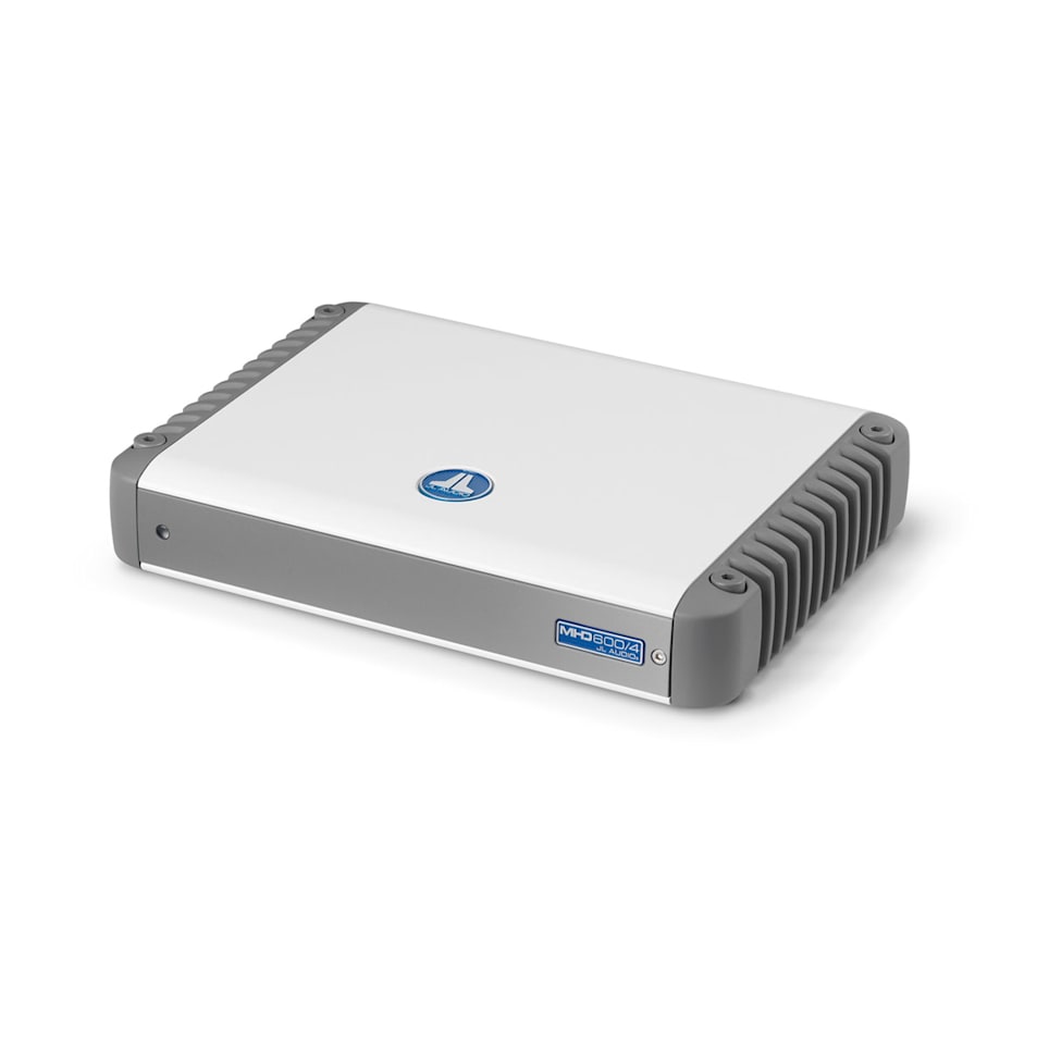 JL Audio MHD600/4-24V marine amplifiers for powerful boat audio systems and clean sound output, waterproof marine audio upgrade available across the USA