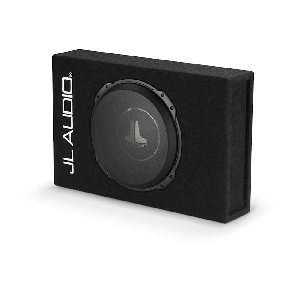 JL Audio CS112LG-TW3 loaded enclosed car subwoofer for powerful bass upgrade at Houston Car Stereo