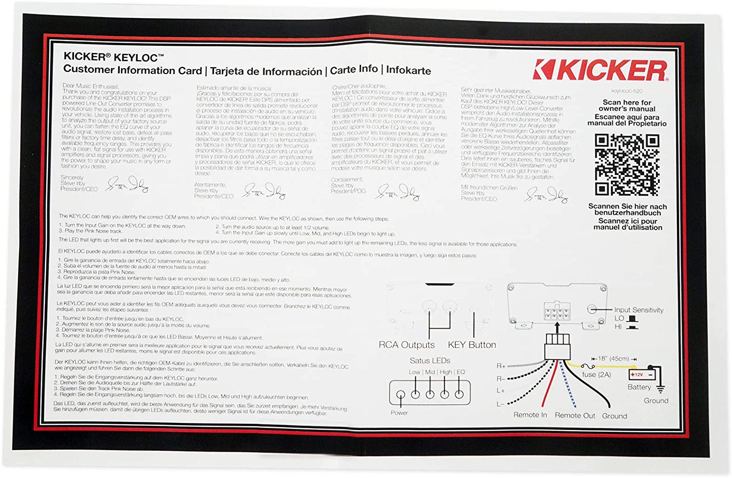 Kicker KEYLOC Smart 2-channel Line-Output Converter with Factory Radio Correction