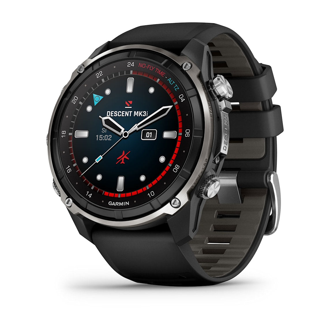 Garmin Descent Mk3i - 51 mm Silver and Black PVD Titanium dive computer smartwatch at Houston Car Stereo