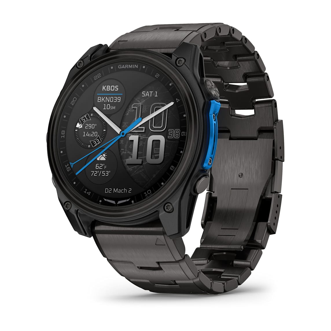 Garmin D2 Mach 2 - 51 mm Carbon Gray DLC Titanium aviation GPS smartwatch at Houston Car Stereo