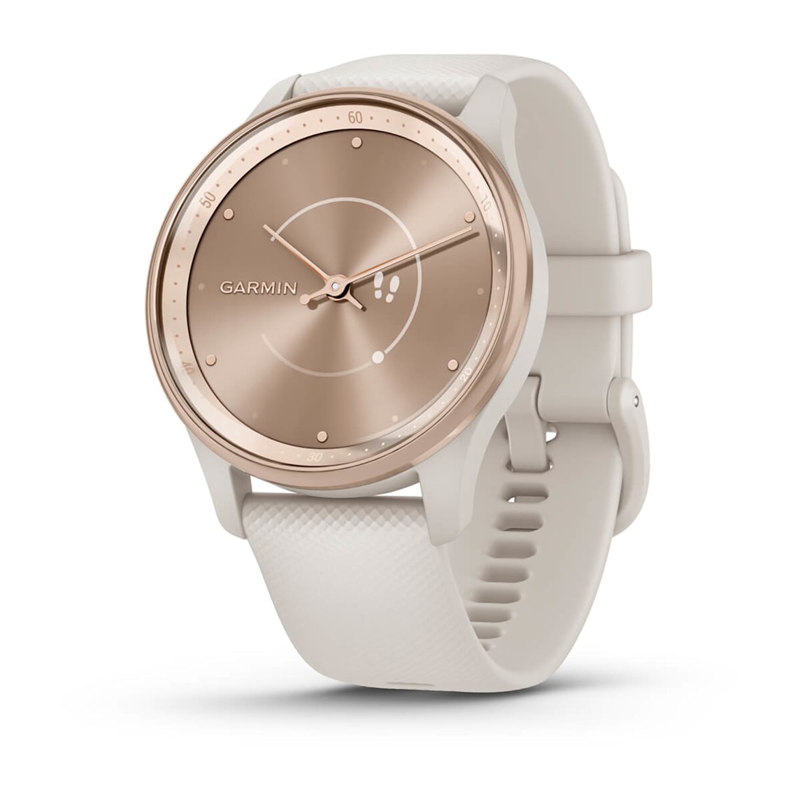 Garmin vívomove Trend Peach Gold Stainless Steel Bezel hybrid smartwatch at Houston Car Stereo
