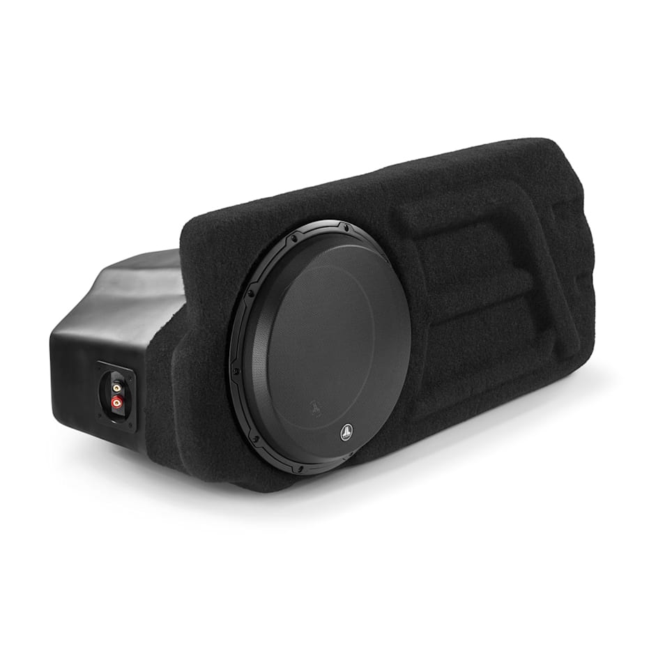 JL Audio Stealthbox custom-fit enclosed subwoofer for Chevrolet Camaro at Houston Car Stereo