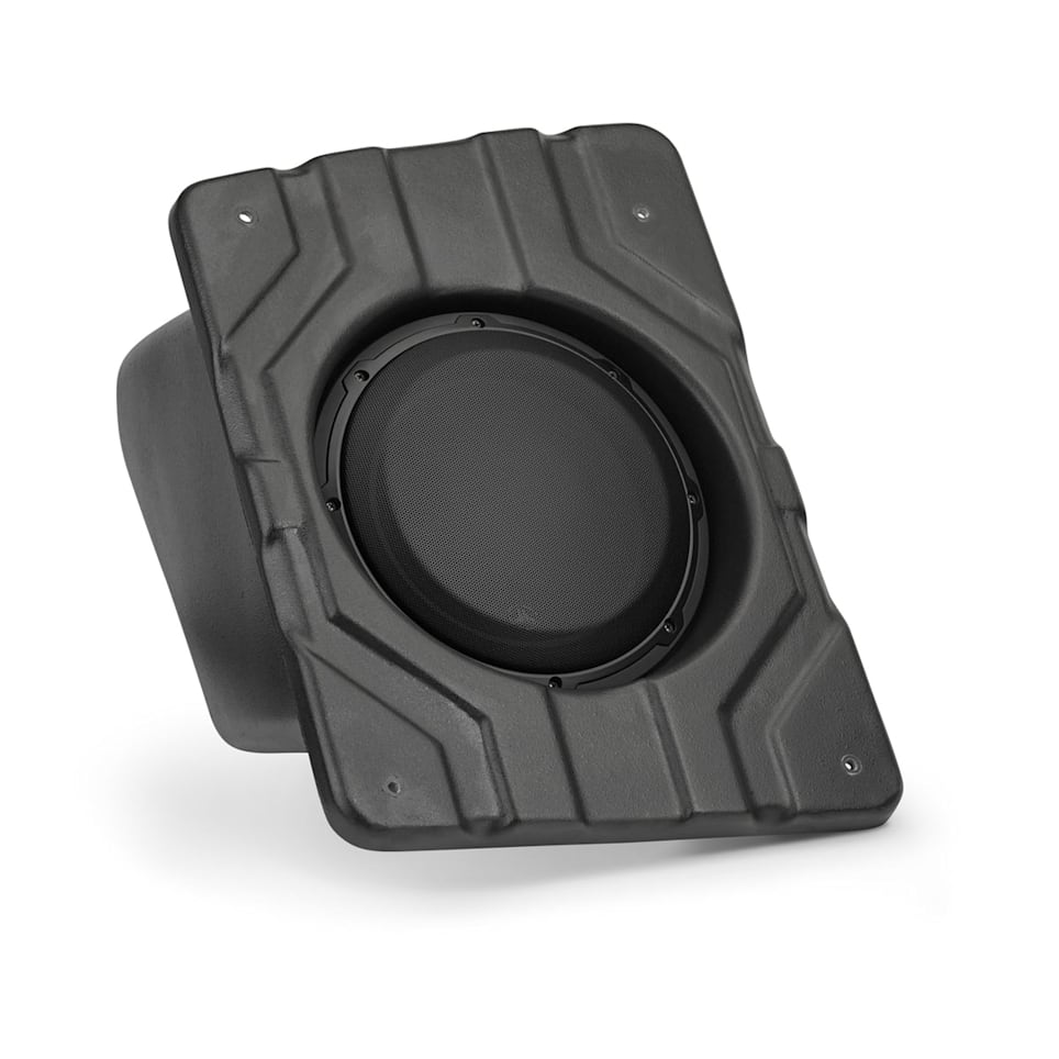 JL Audio Stealthbox custom-fit enclosed subwoofer for Polaris Slingshot, Passenger Side 4 ohm at Houston Car Stereo