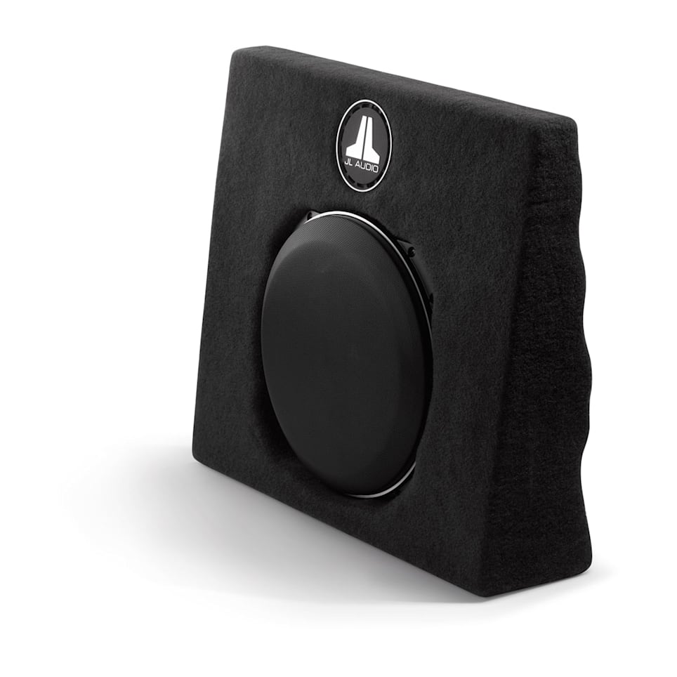 JL Audio Stealthbox custom-fit enclosed subwoofer for Toyota Tundra CrewMax at Houston Car Stereo