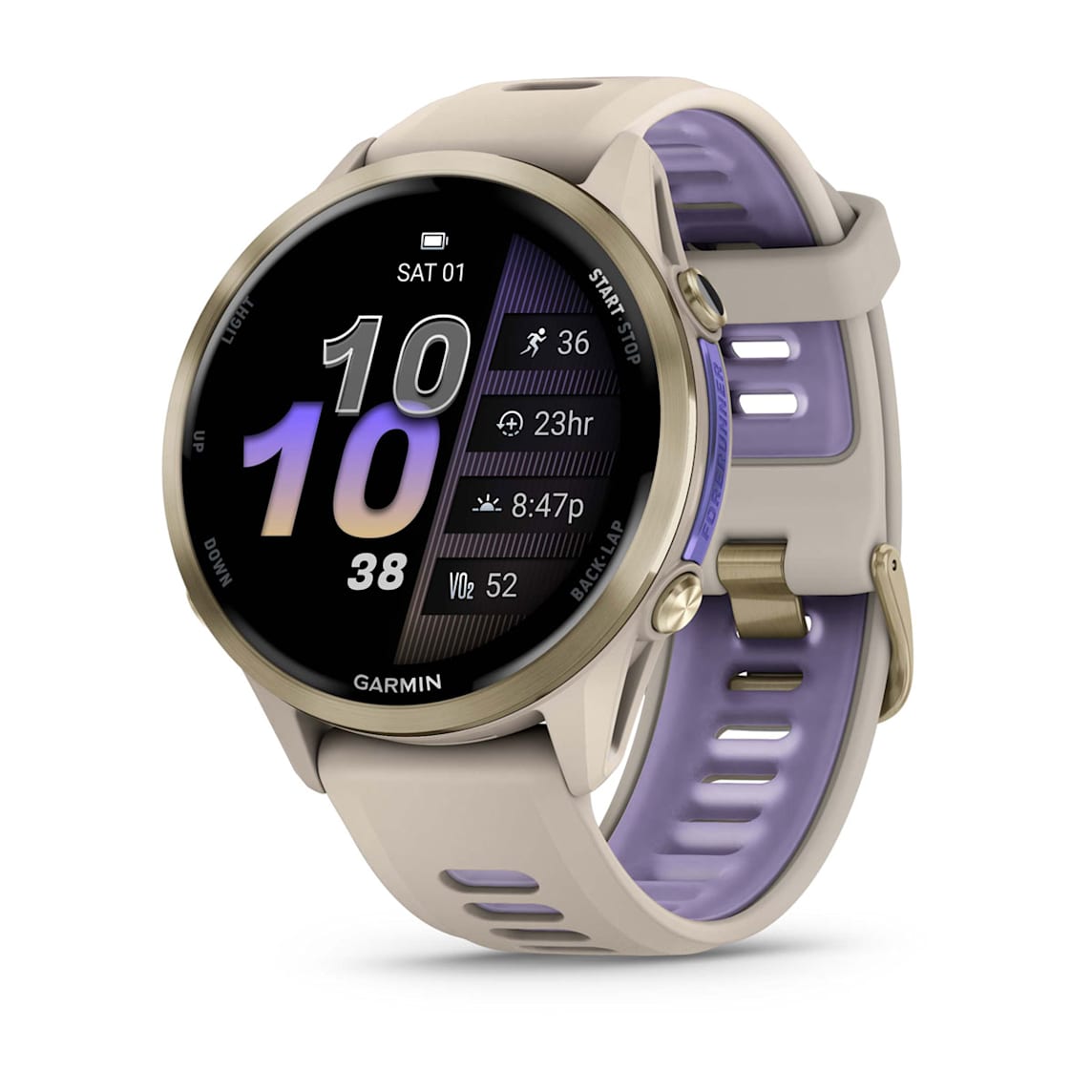 Garmin Forerunner 970 Soft Gold Titanium GPS running watch at Houston Car Stereo