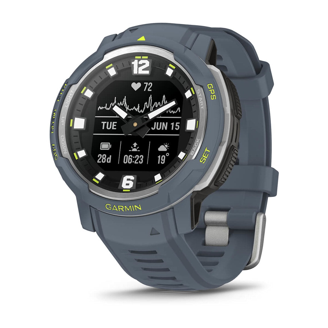 Garmin Instinct Crossover - Standard Edition Blue Granite rugged outdoor GPS smartwatch at Houston Car Stereo