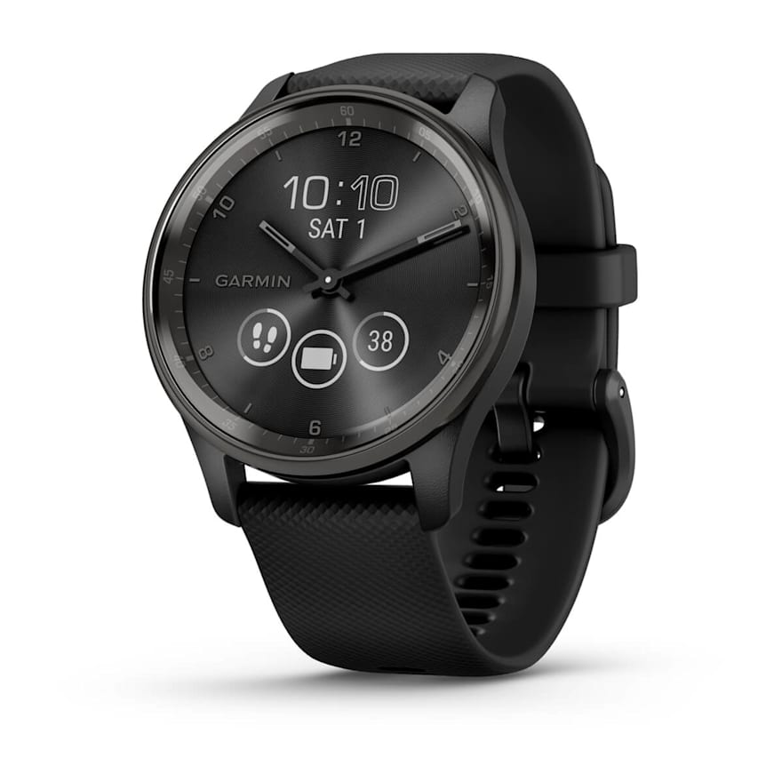 Garmin vívomove Trend Slate Stainless Steel Bezel hybrid smartwatch at Houston Car Stereo