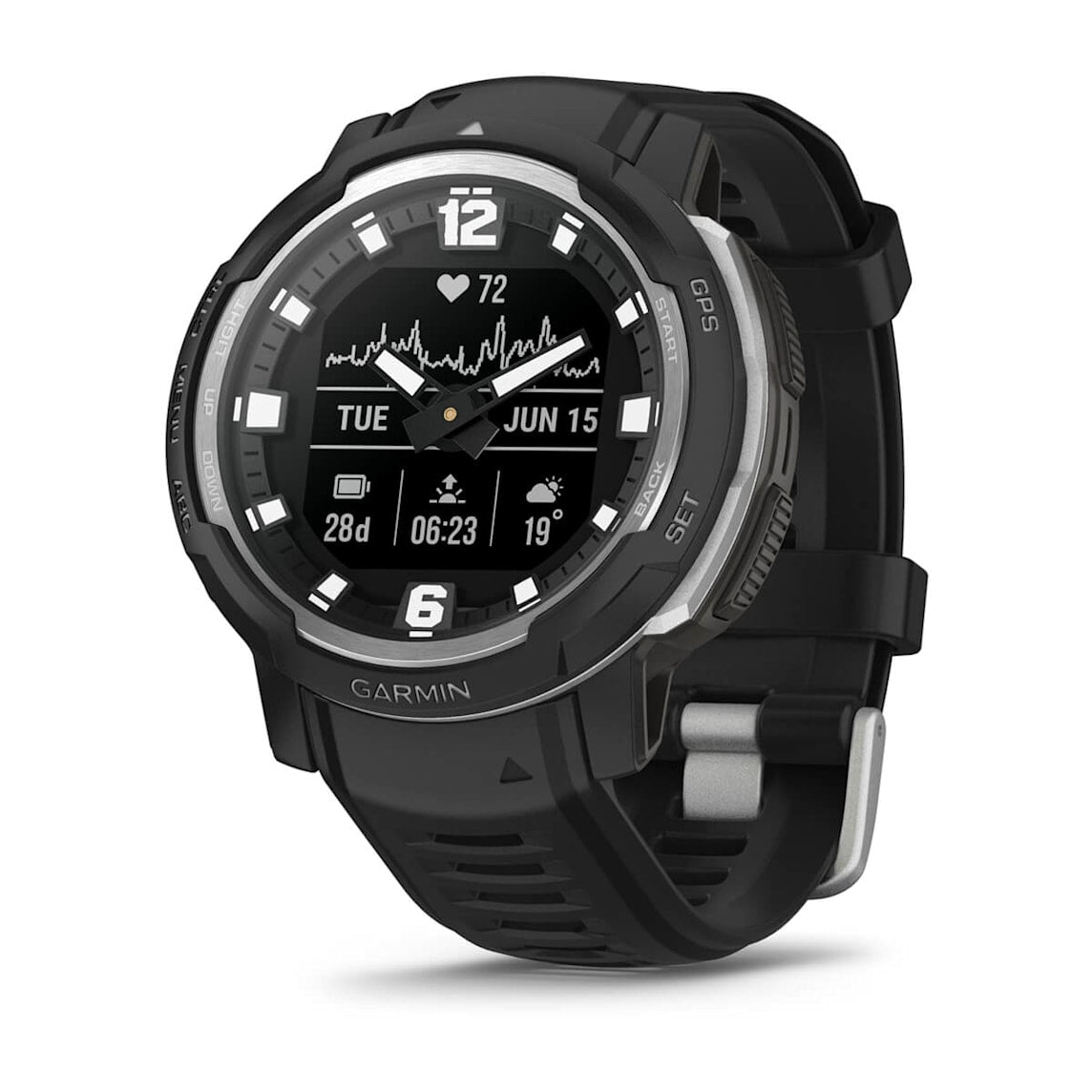Garmin Instinct Crossover - Standard Edition Black Worldwide rugged outdoor GPS smartwatch at Houston Car Stereo