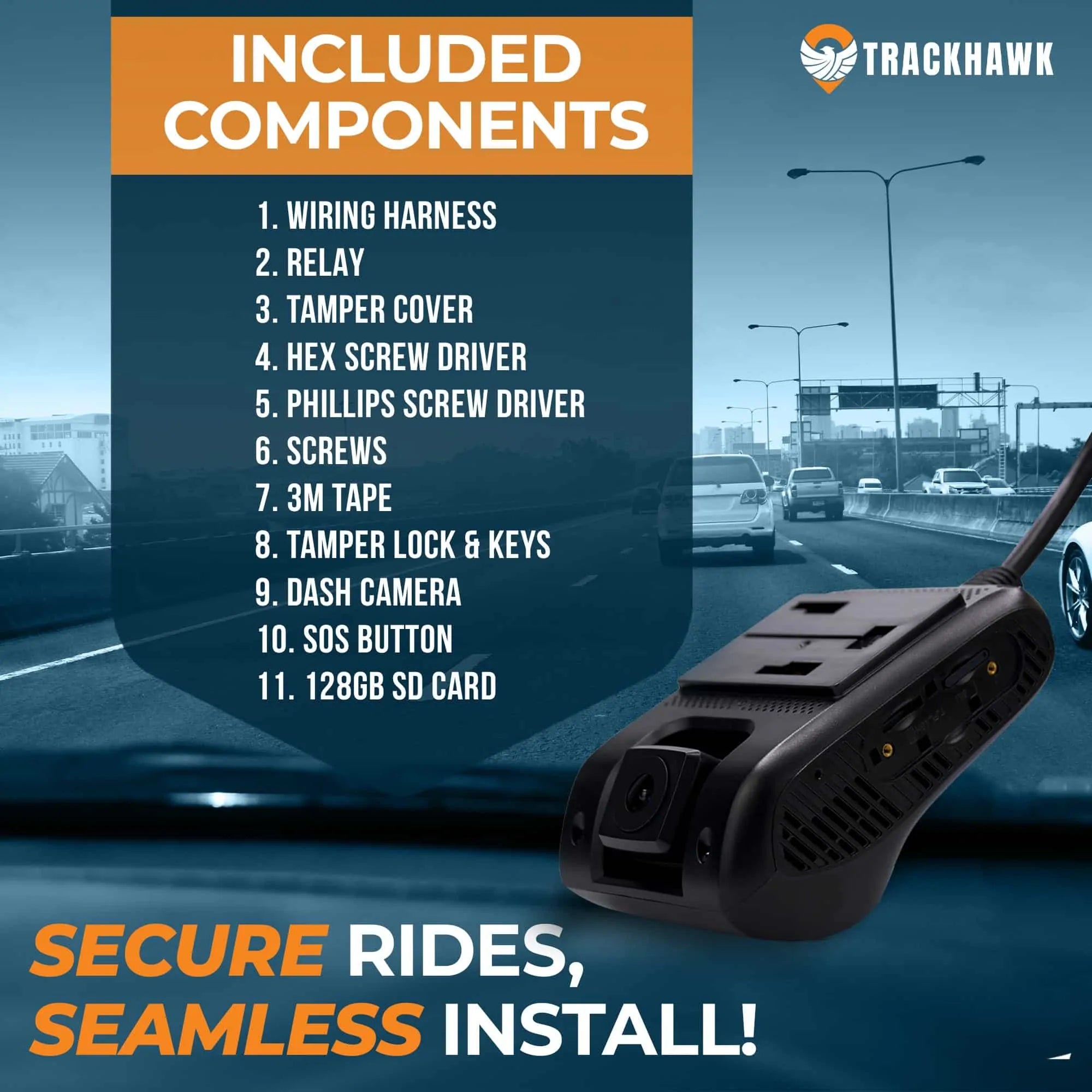 Trackhawk GPS TH-DASH: GPS Dash Cam & Kill Switch