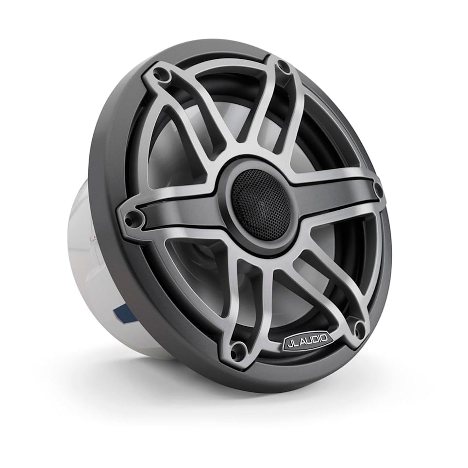 JL Audio M6-770X-S-GmTi marine speakers for boats, pontoons, yachts and marine sound systems, waterproof marine audio upgrade available across the USA