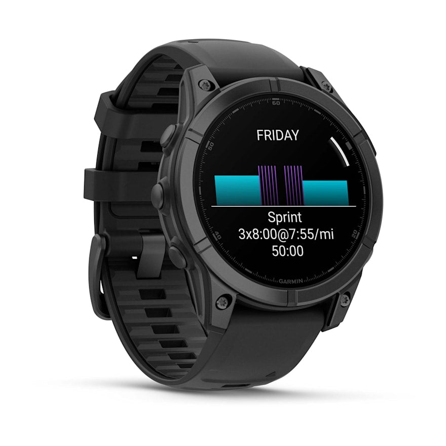 Garmin fēnix E - 47 mm AMOLED Slate Gray Steel premium multisport GPS smartwatch at Houston Car Stereo