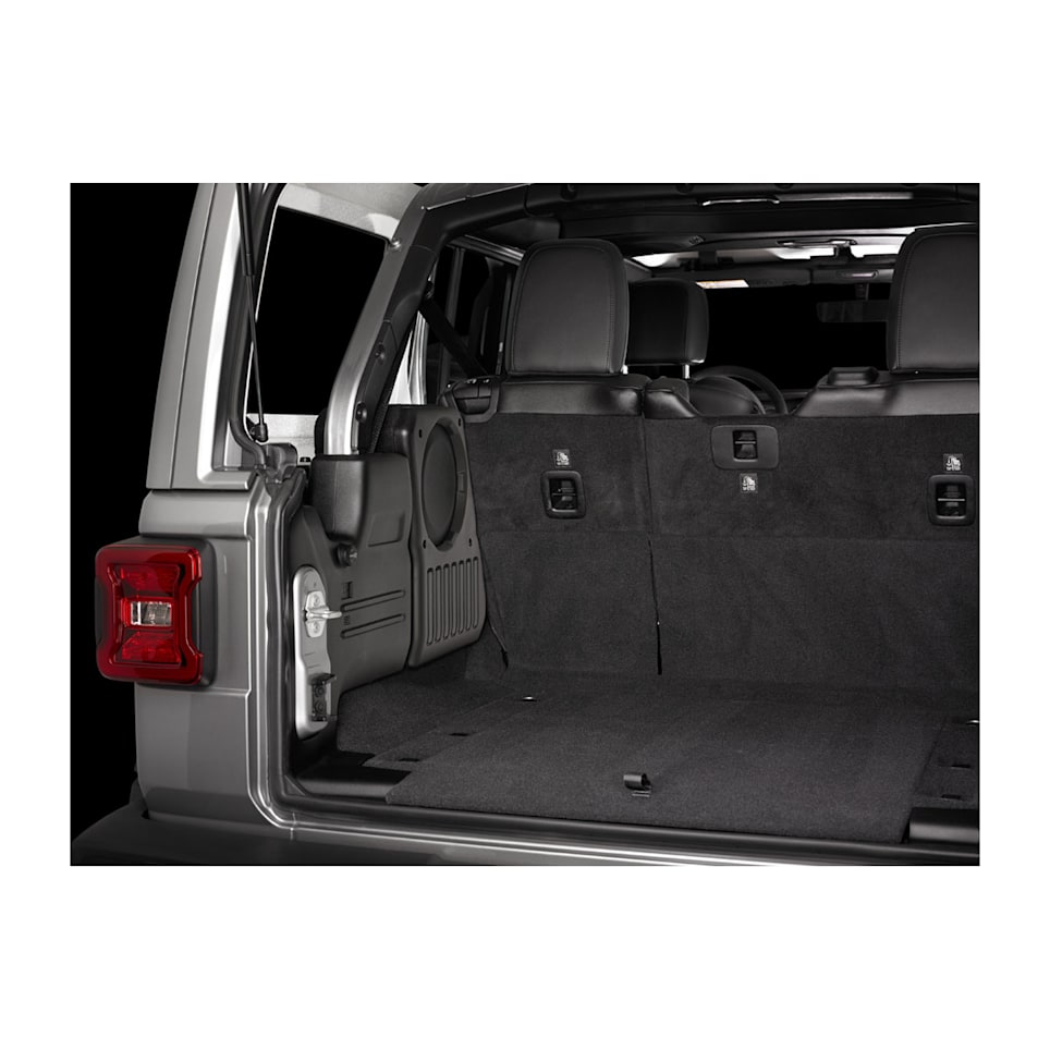 JL Audio Stealthbox custom-fit enclosed subwoofer for Jeep Wrangler Unlimited, Driver Side 4 ohm at Houston Car Stereo