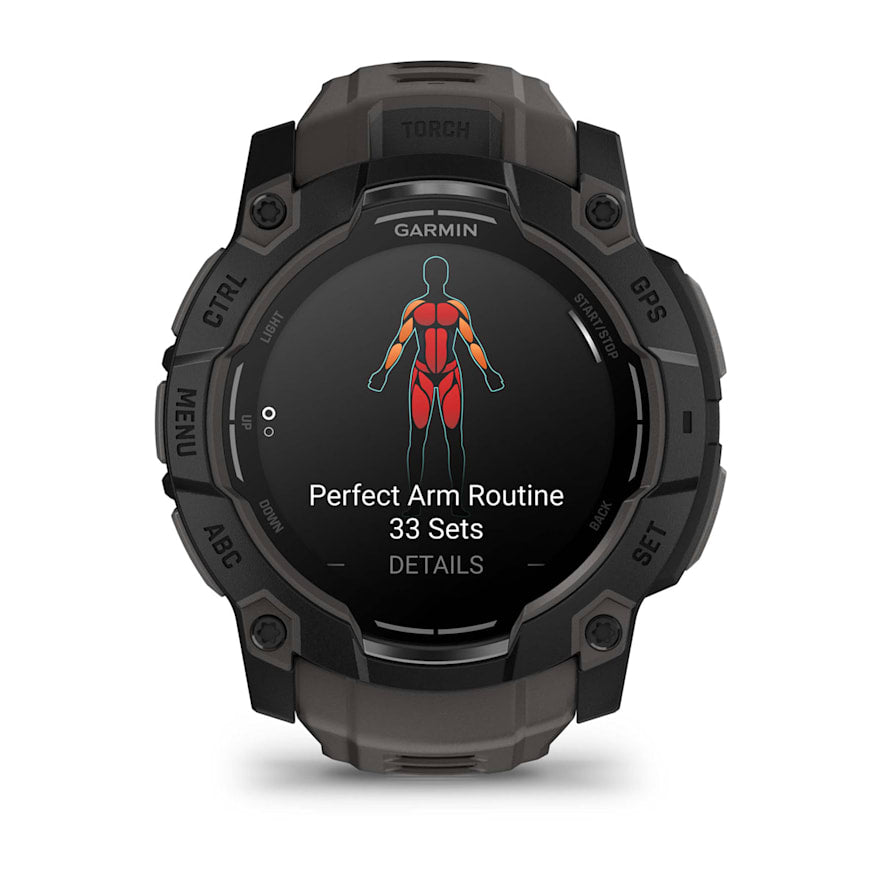Garmin Instinct 3 - 50 mm AMOLED Black rugged outdoor GPS smartwatch at Houston Car Stereo