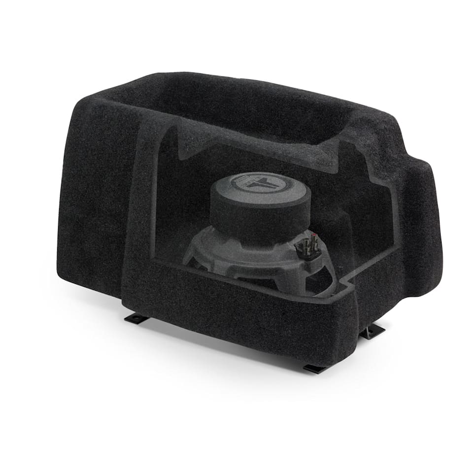 JL Audio Stealthbox custom-fit enclosed subwoofer for Ford SuperDuty and Ford Excursion at Houston Car Stereo
