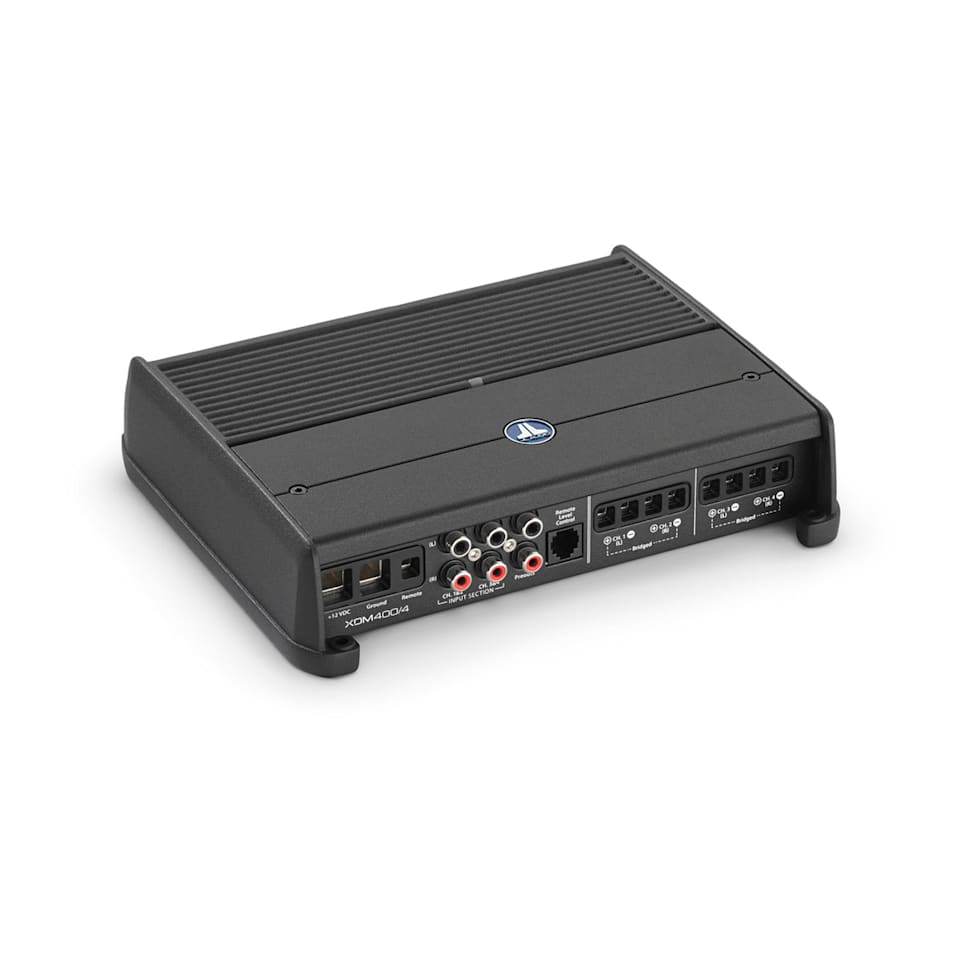 JL Audio XDM400/4 marine amplifiers for powerful boat audio systems and clean sound output, waterproof marine audio upgrade available across the USA