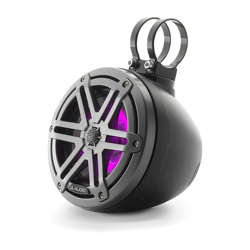 JL Audio M3-650VEX-Mb-S-Gm-i wake tower marine speakers for boats, wakeboard towers and open-water sound, waterproof marine audio upgrade available across the USA