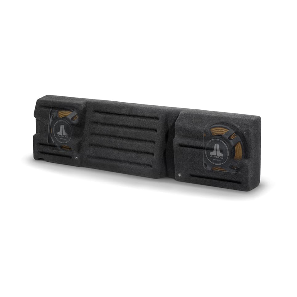 JL Audio Stealthbox custom-fit enclosed subwoofer for Toyota Tundra CrewMax at Houston Car Stereo
