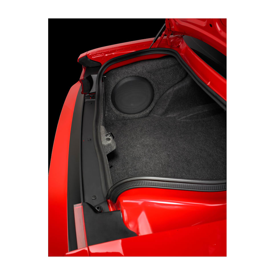 JL Audio Stealthbox custom-fit enclosed subwoofer for Dodge Challenger at Houston Car Stereo