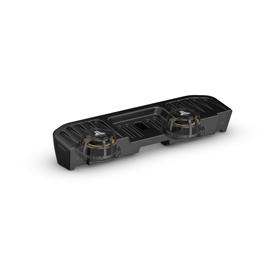 JL Audio Stealthbox custom-fit enclosed subwoofer for Jeep Gladiator at Houston Car Stereo